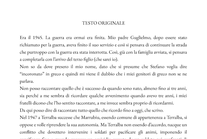 proofread and edit italian text, correzione bozze ed editing